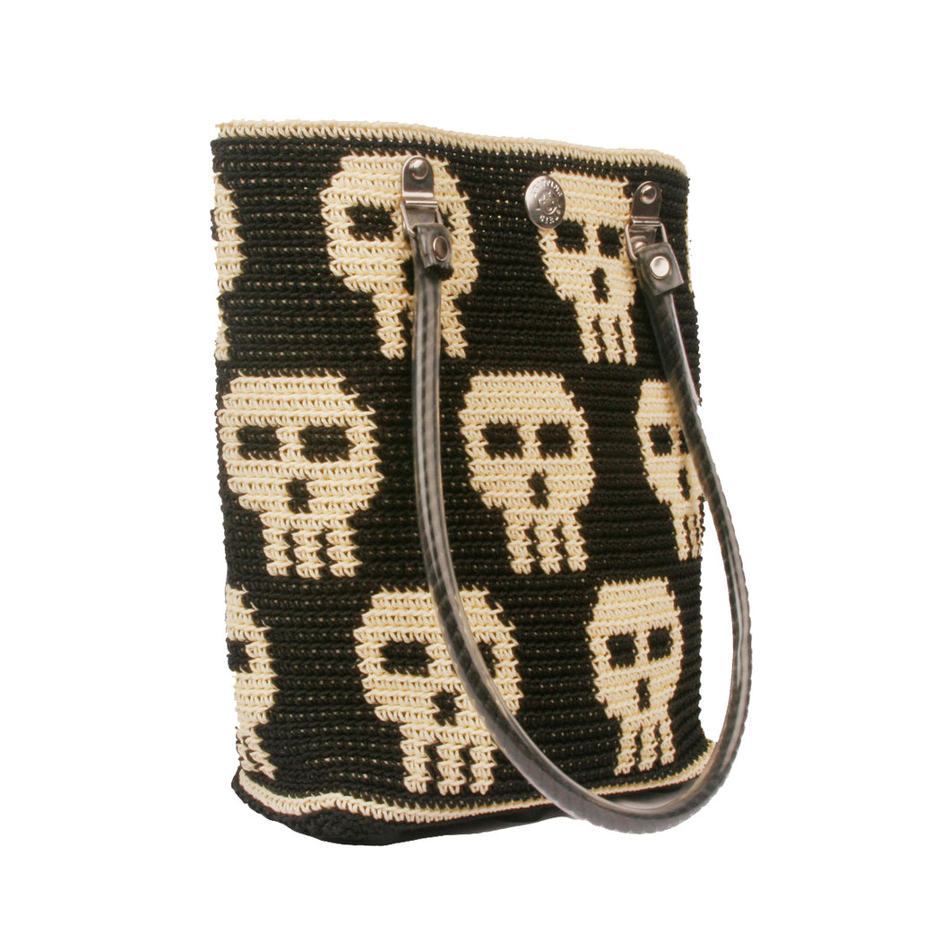 Classic Skull Tote Bag **BEIGE HANDLE**