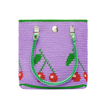 Load image into Gallery viewer, Purple Cherries Mini Tote Bag
