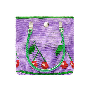 Purple Cherries Mini Tote Bag